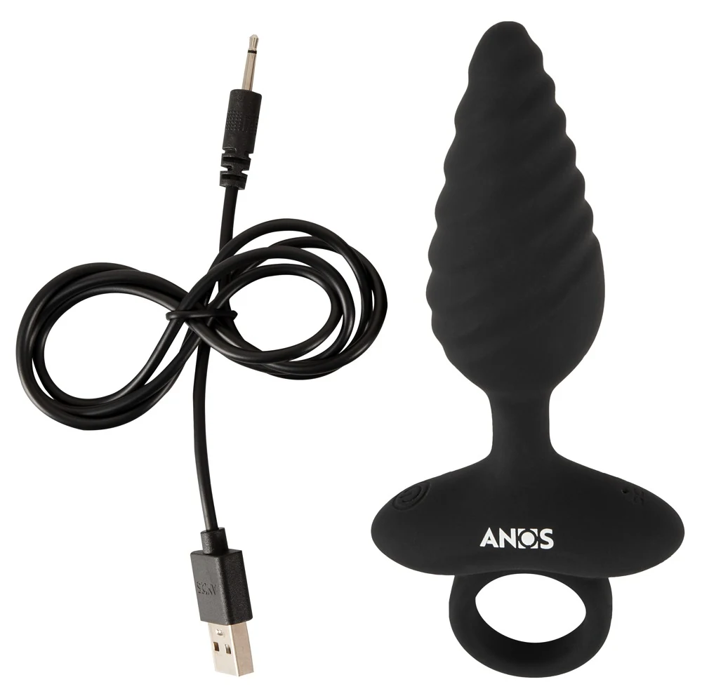 ANOS Flexible Butt Plug Twisted Design met Vibraties