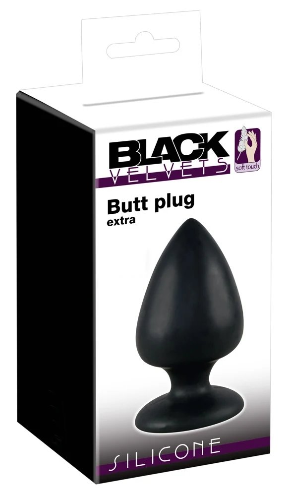 Black Velvets Butt Plug Extra zwart siliconen