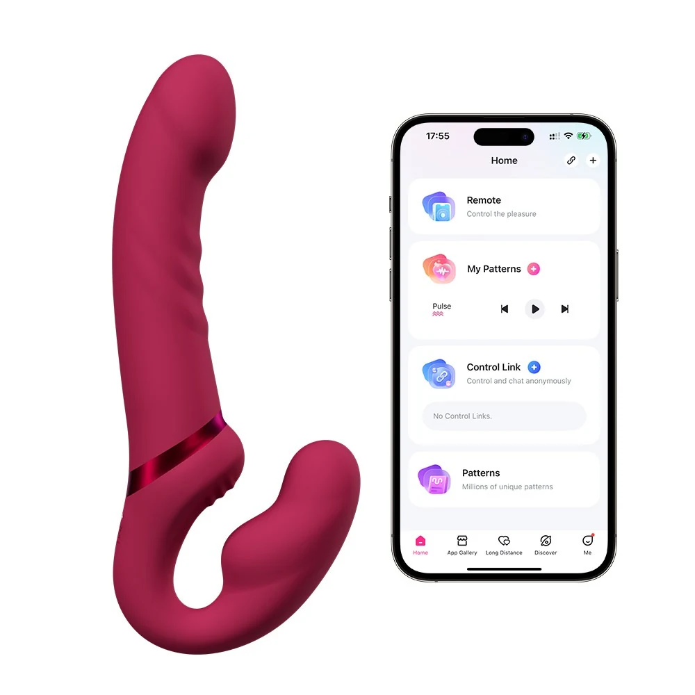 Lovense Lapis app controlled strapless strap-on
