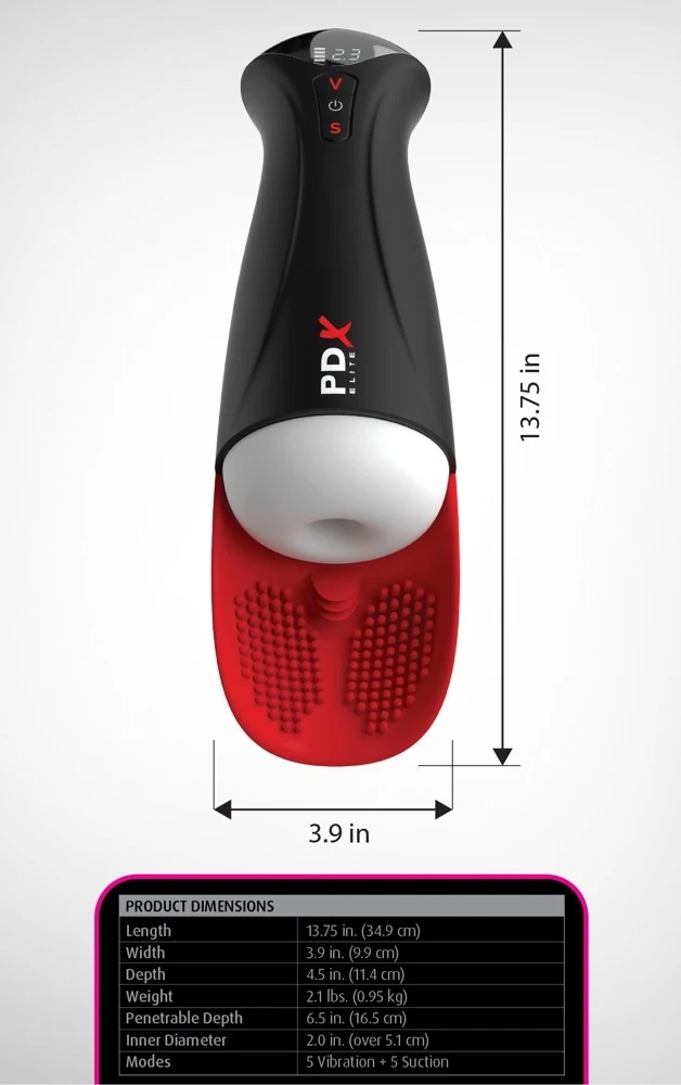 PDX Elite Fap-O-Matic Pro XL masturbator met testikelstimulator