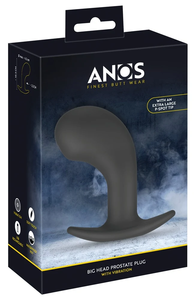 ANOS Big Head prostaatplug met vibratie