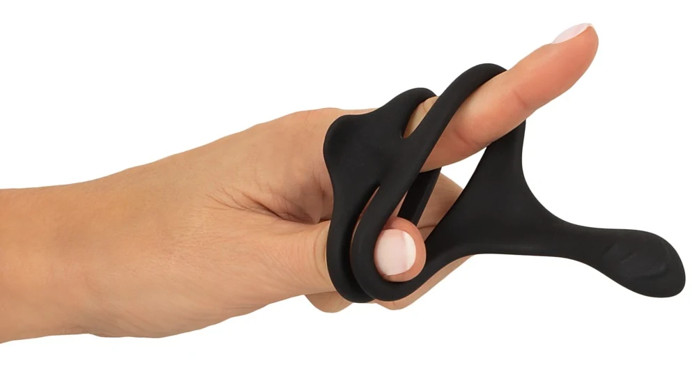 Erecto cock & ball ring met perineum stimulator