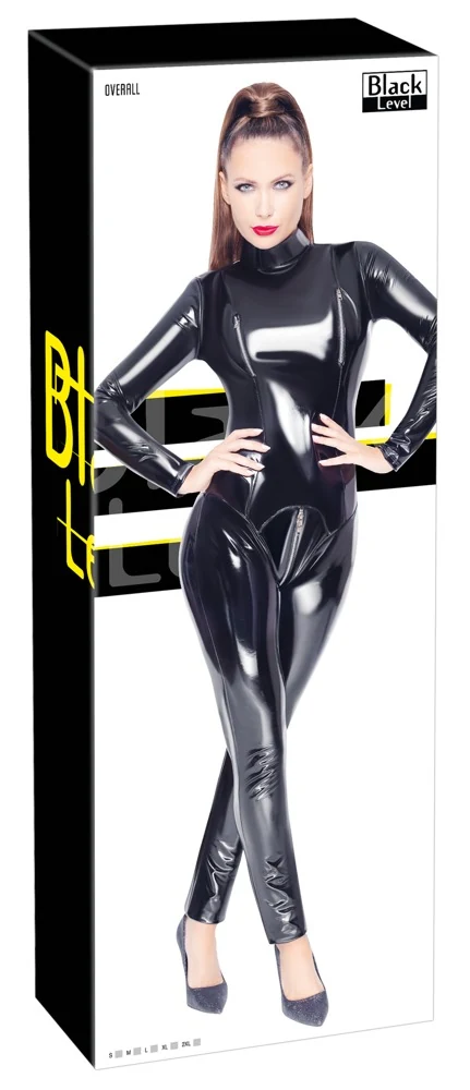 Black Level zwart vinyl jumpsuit
