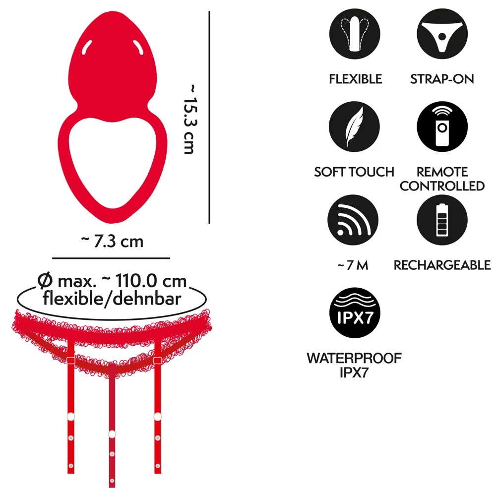 Handsfree clitoris vibrator met kanten jarretel en afstandsbediening