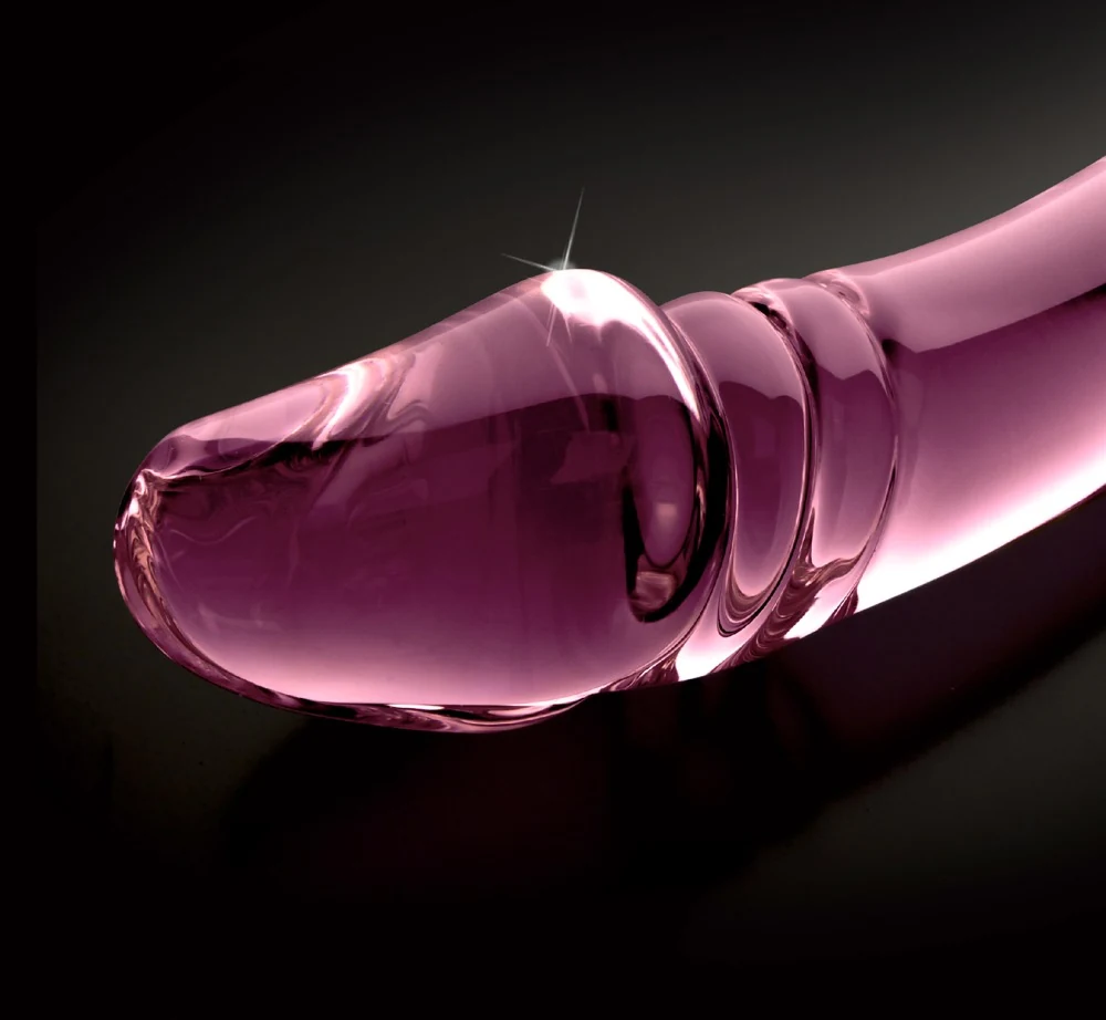 Handgemaakte glazen dildo met temperatuurspel