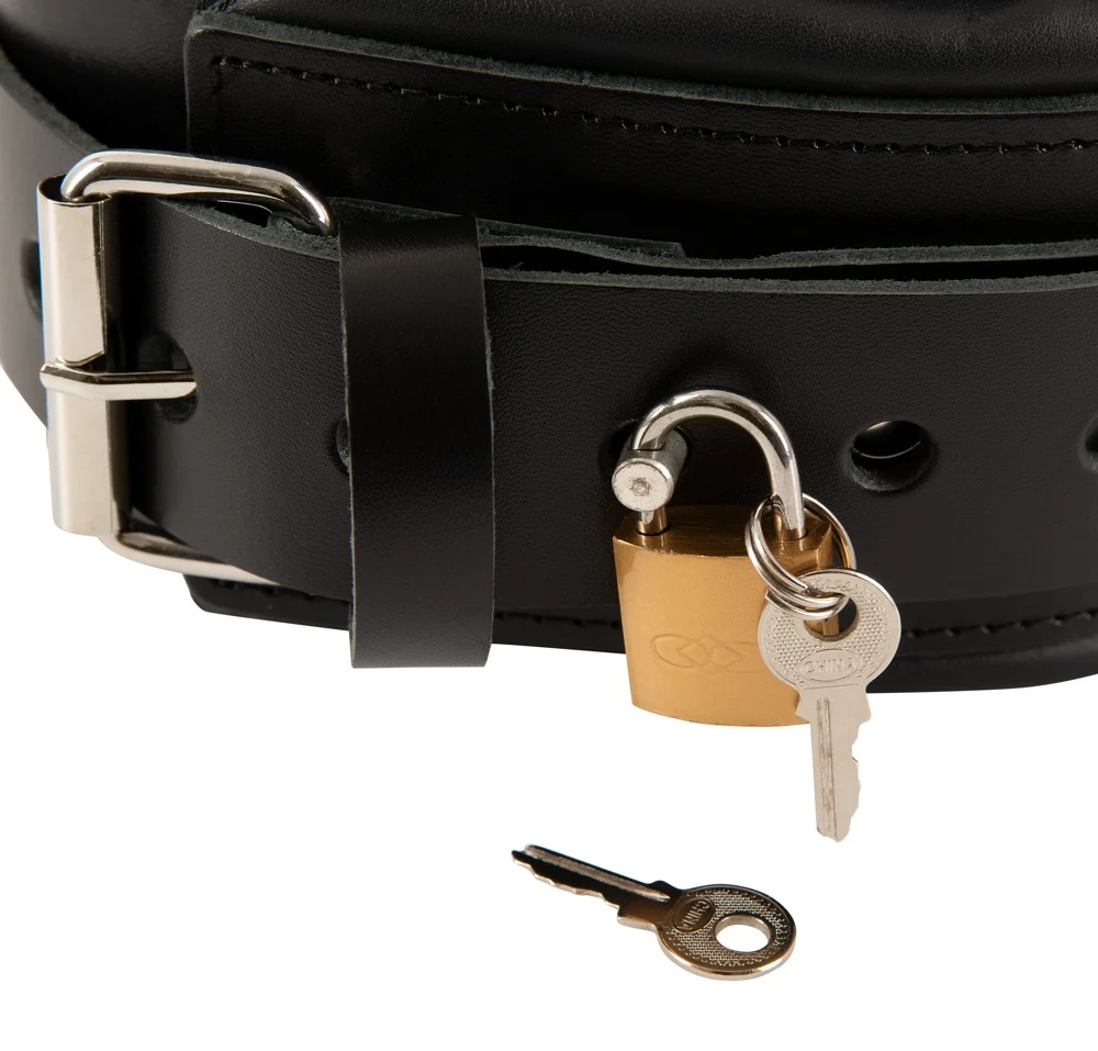 ZADO leren halsband met leiband en slot