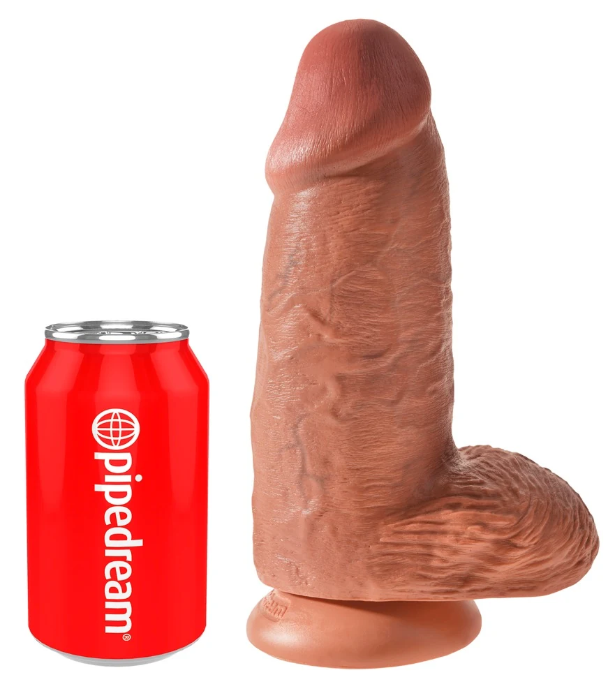 Grote natuurdildo met zuigvoet 22,9 cm