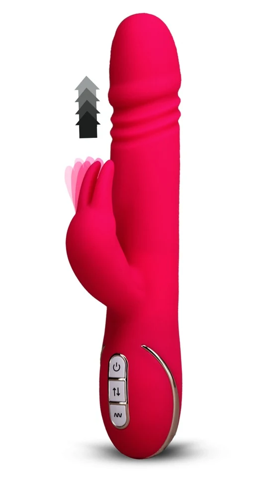 Rabbit vibrator met duw- en vibratiefunctie
