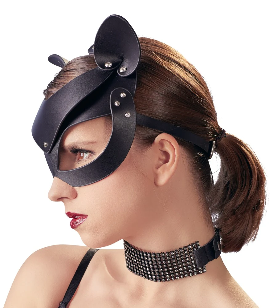 Kattenmasker van imitatieleer met oren