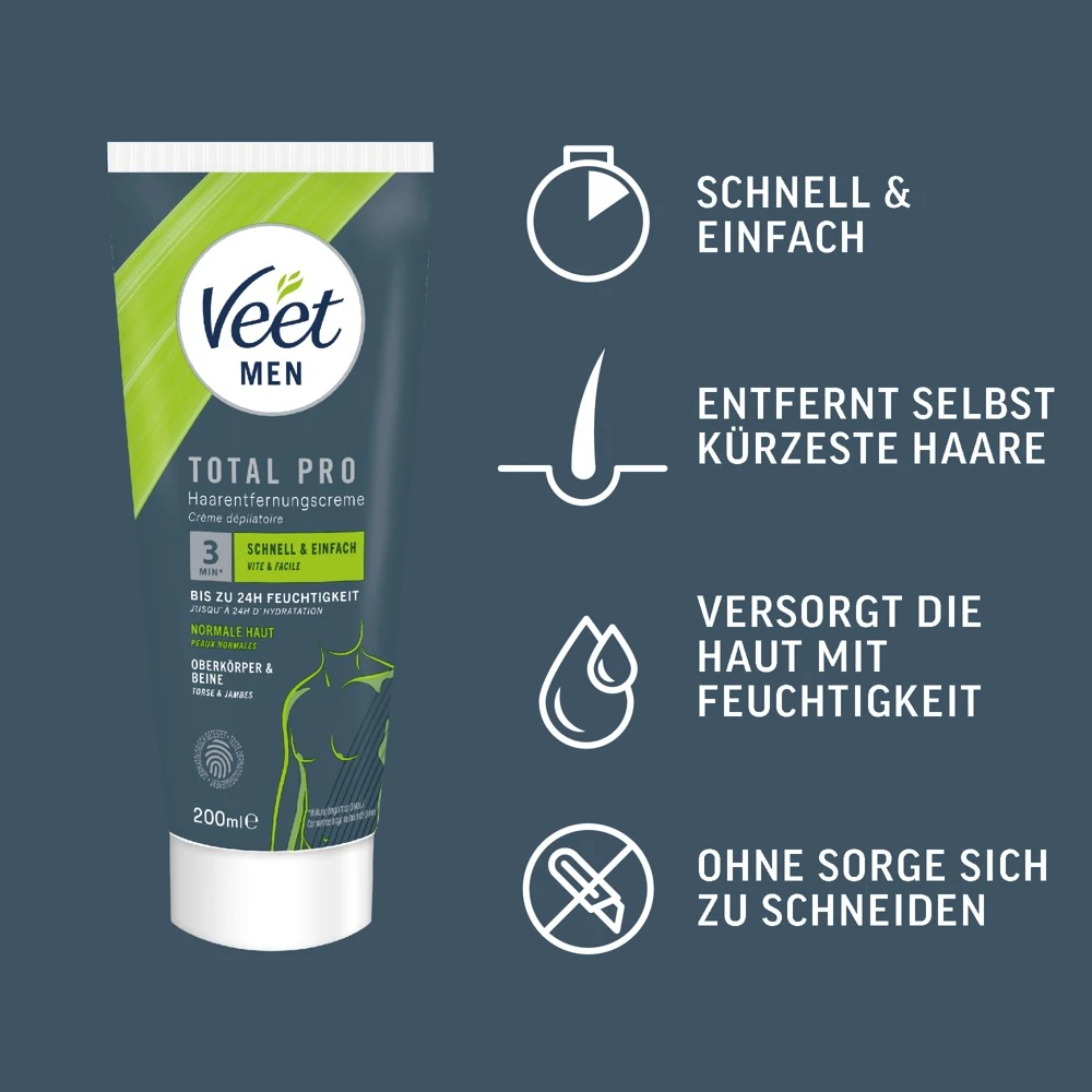 Veet Men TOTAL PRO ontharingscrème 200 ml