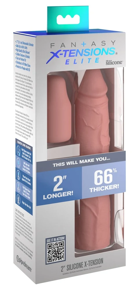 Fantasy X-Tensions Elite Penis Sleeve 2 Inch Silicone X-Tension