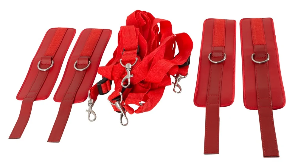 Verstelbare bondage set met riemkruis en boeien