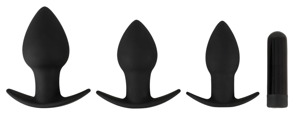 Black Velvets buttplug set met vibrobullet