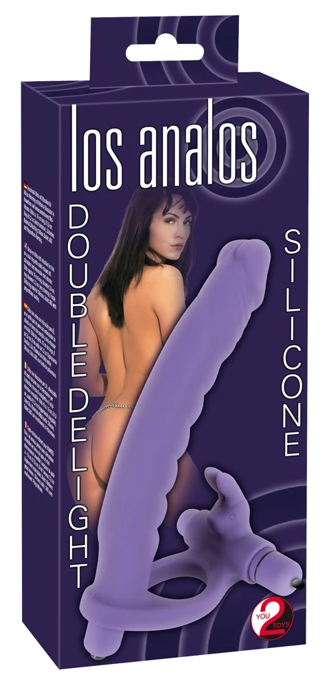 Strap-on dildo met vibratie en konijnstimulator