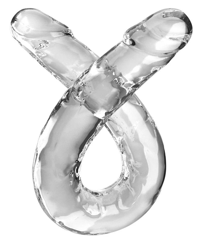 King Cock Clear dubbele dildo 46 cm transparant