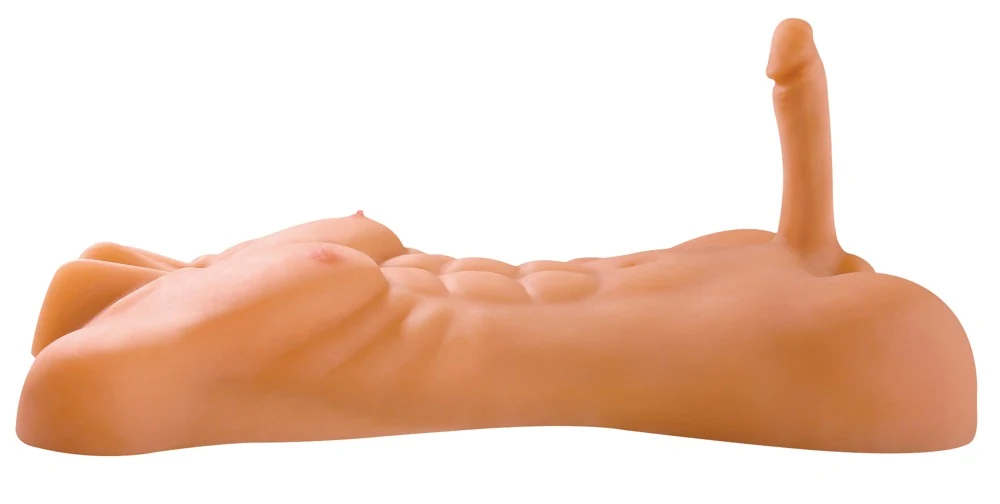 Mannelijke torso masturbator met dubbele opening
