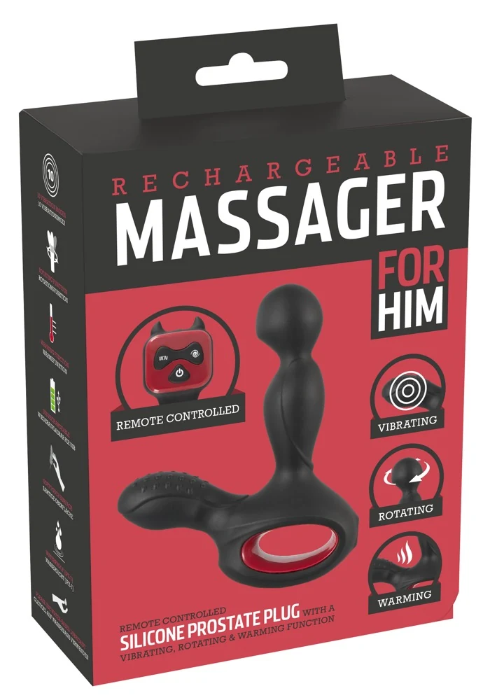 Oplaadbare prostaat vibrator met warmte en afstandsbediening