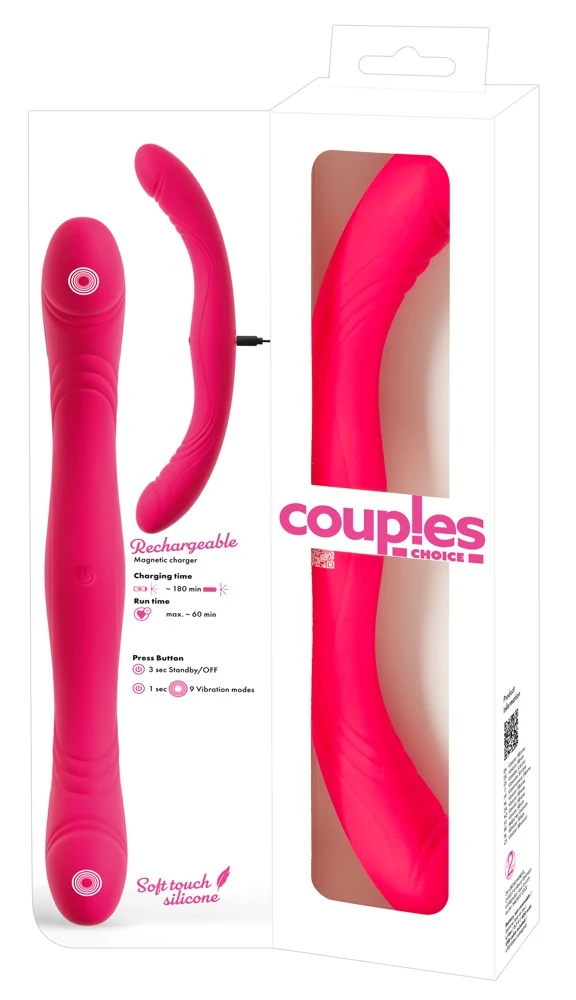 Coup!es Choice dubbele vibrator siliconen oplaadbaar