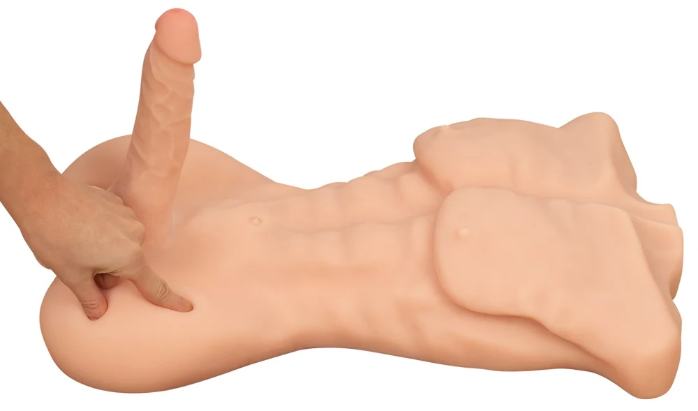 Realistische torso masturbator met dildo en anus