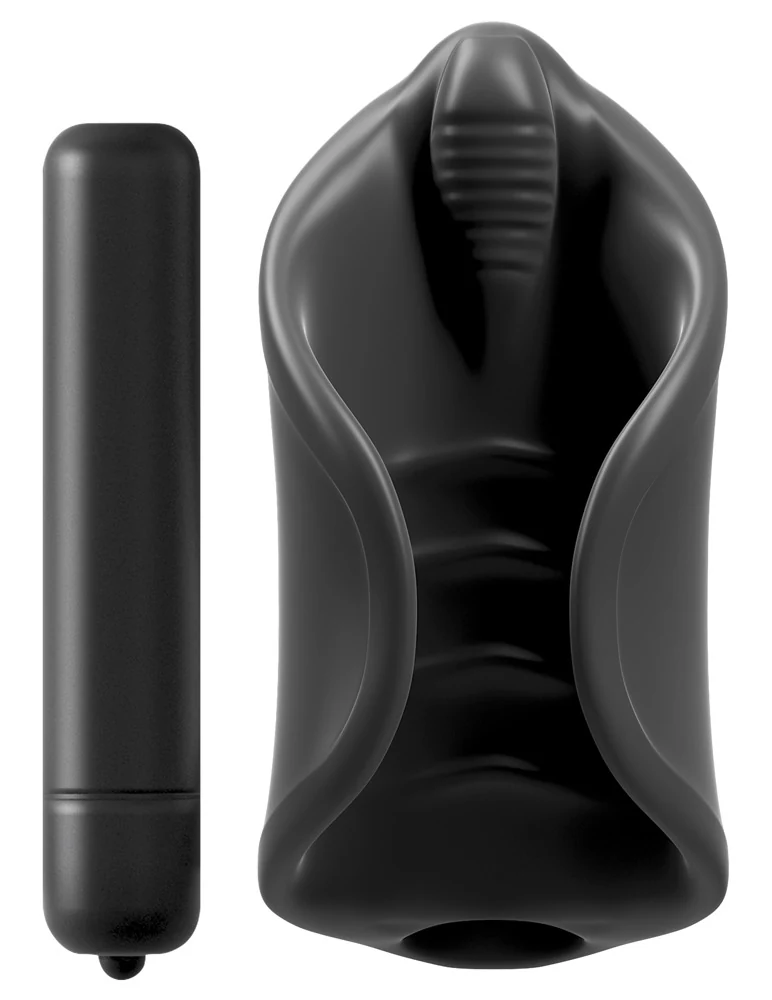 Zwarte vibrerende masturbator sleeve