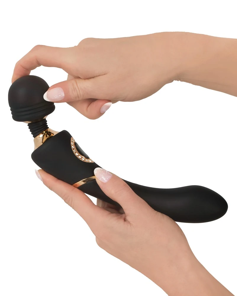 Elegante massagestaaf met vibraties en flexibele kop