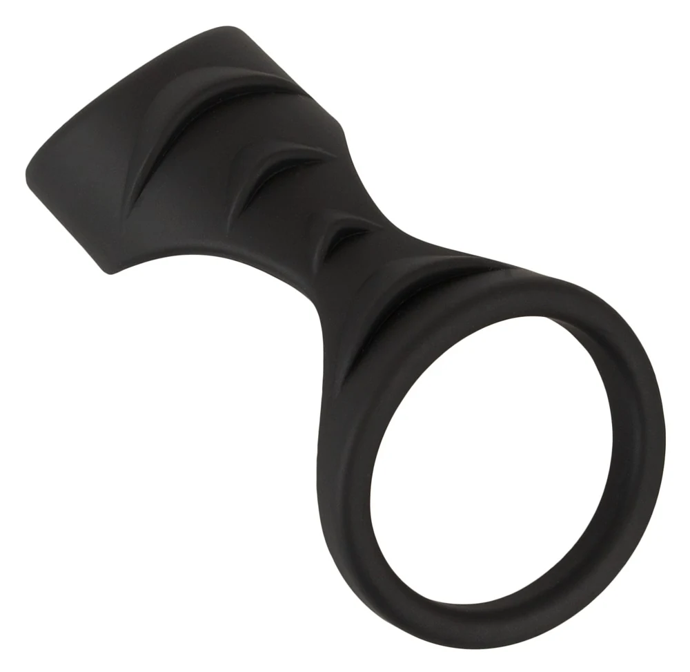 Erecto cock ring met ball stretcher siliconen