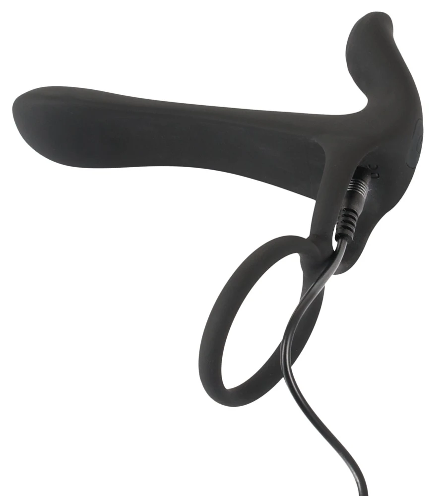 Black Velvets couples vibrator met penis- en testikelring