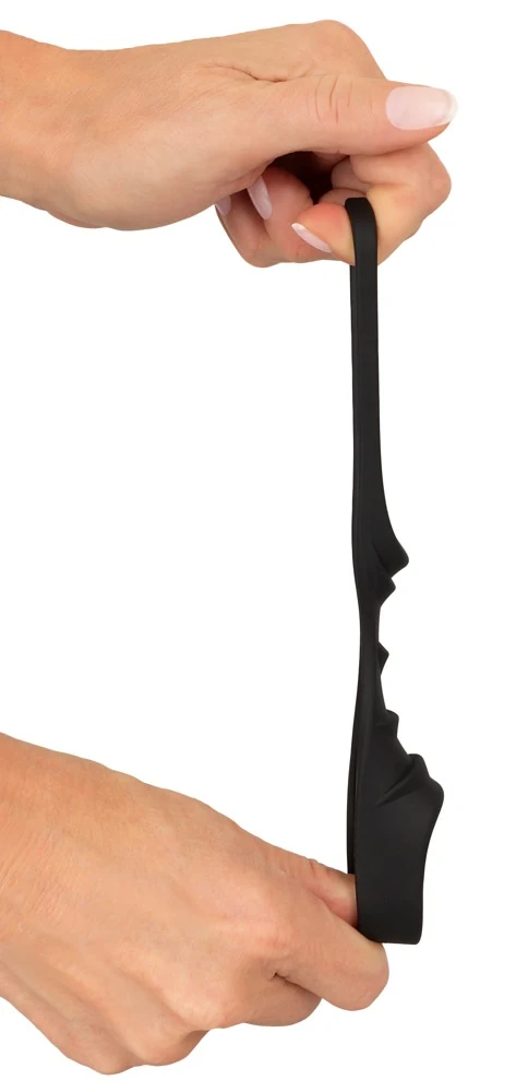 Erecto cock ring met ball stretcher siliconen
