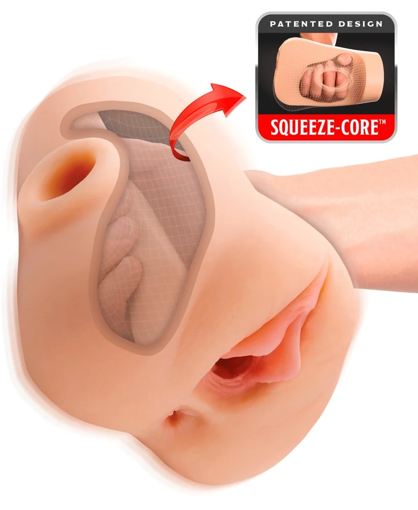 PDX Plus Double Pounder Vibrating Squeeze Stroker