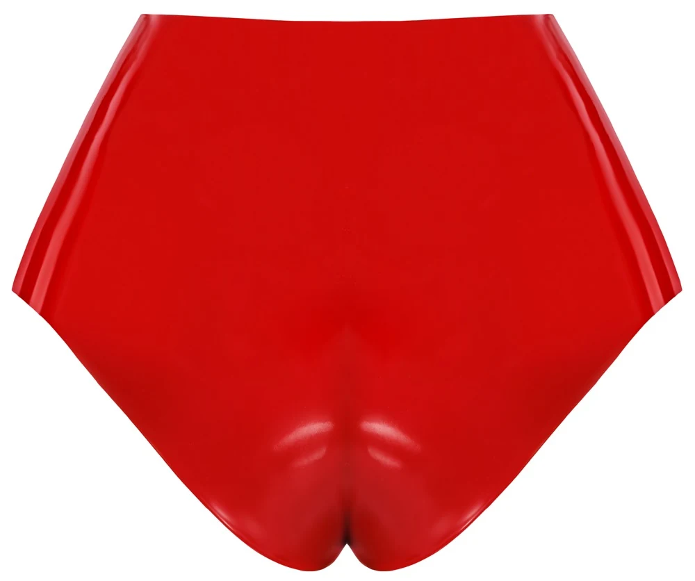 Latex slip met externe dildo rood