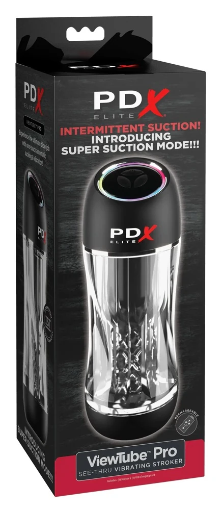 PDX Elite ViewTube Pro masturbator met vibratie en zuigkracht