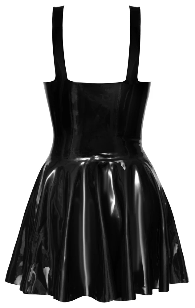 Zwart latex mini jurkje