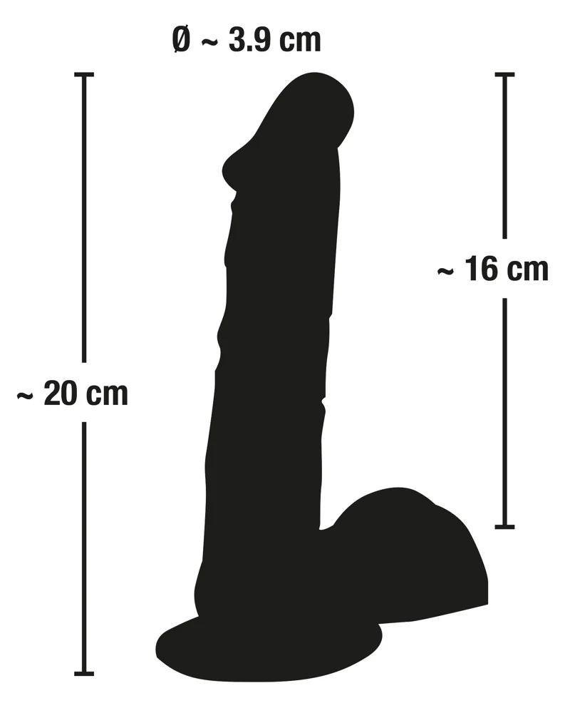 Flexibele dildo met zuignap 20 cm