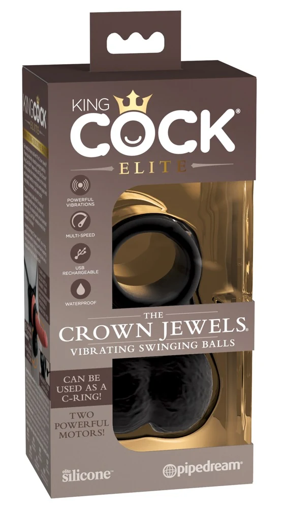 King Cock Elite vibrerende penisring met schommelende ballen