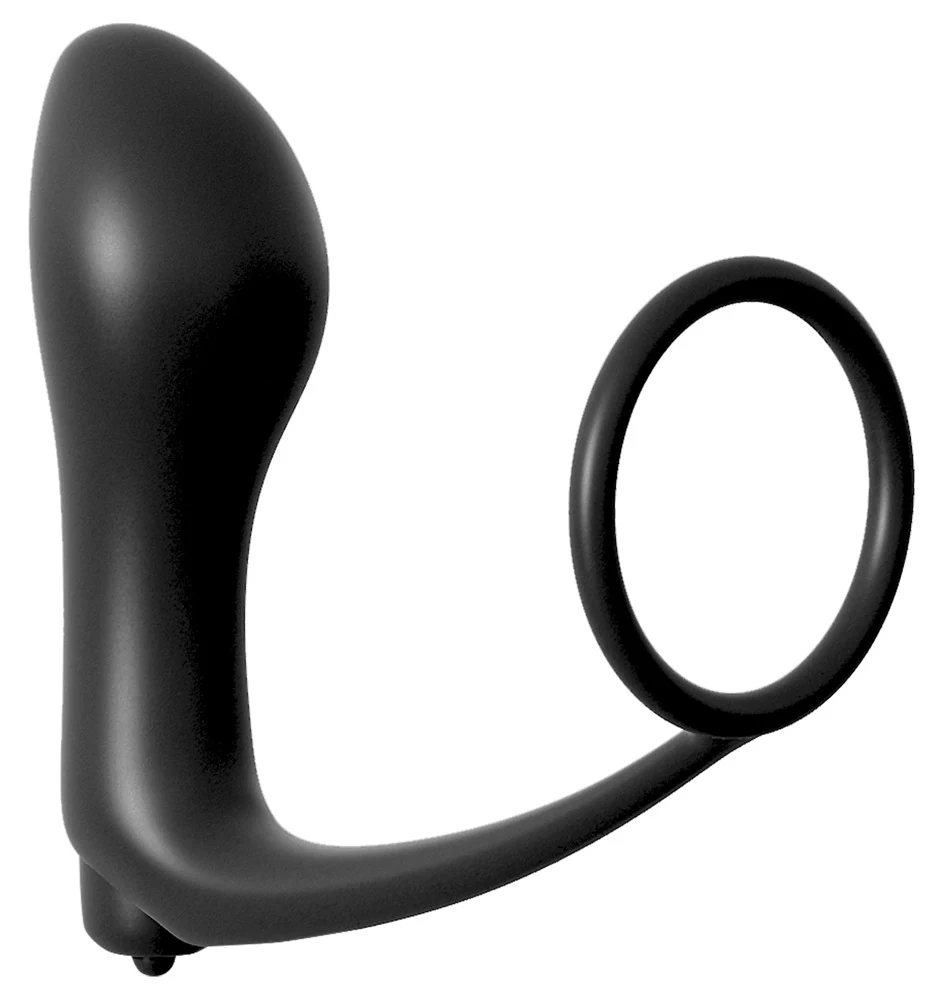 Vibrerende anaalplug met penisring zwart
