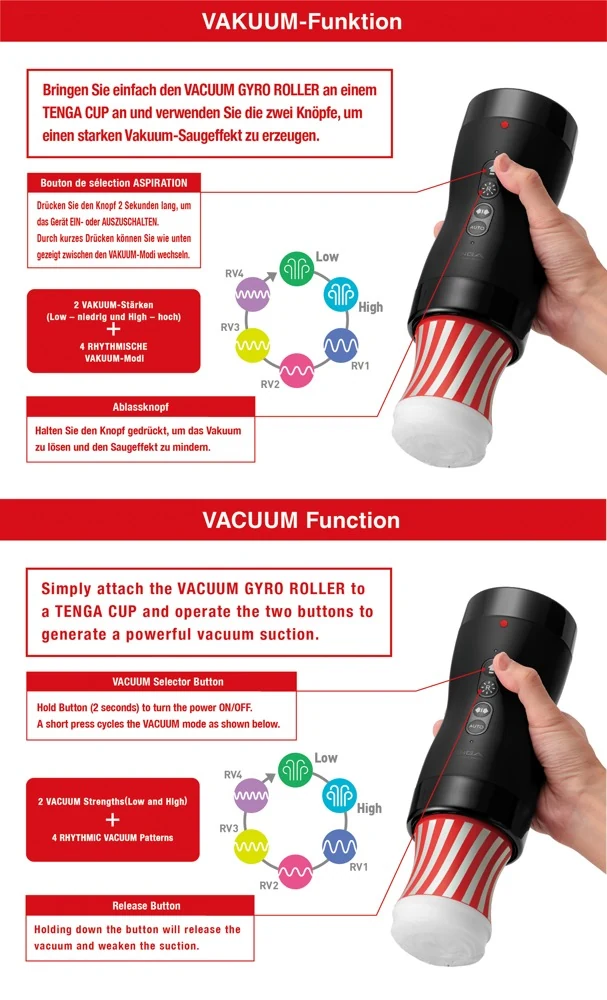Tenga Vacuum Gyro Roller met Rolling Cup
