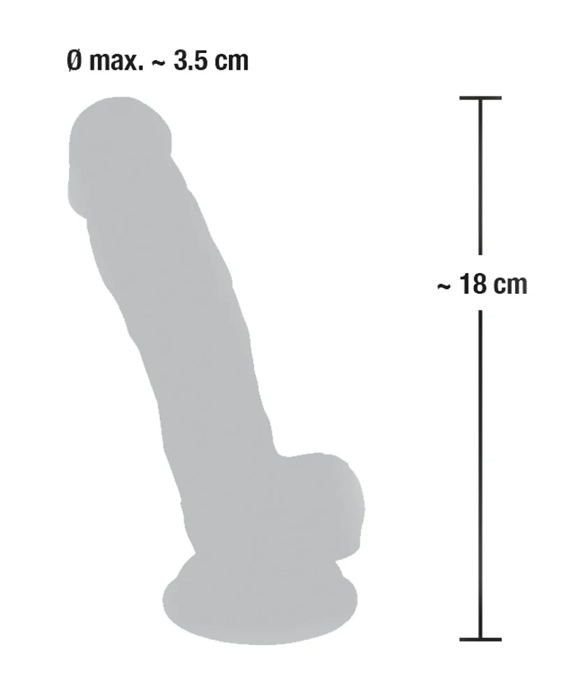 Levensechte siliconen dildo met zuigvoet 18 cm