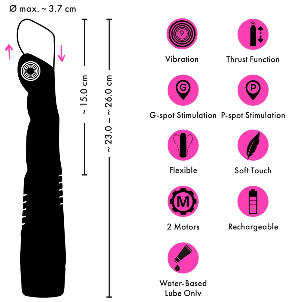 G en P-Spot Thrusting Vibrator met Zuigbasis