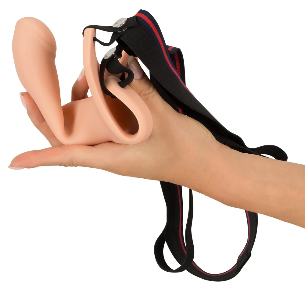Penisverlenger met holle dildo en elastische band