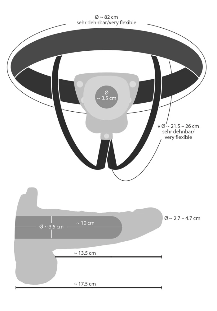 Vibrerende strap-on sleeve met verstelbare jockstrap