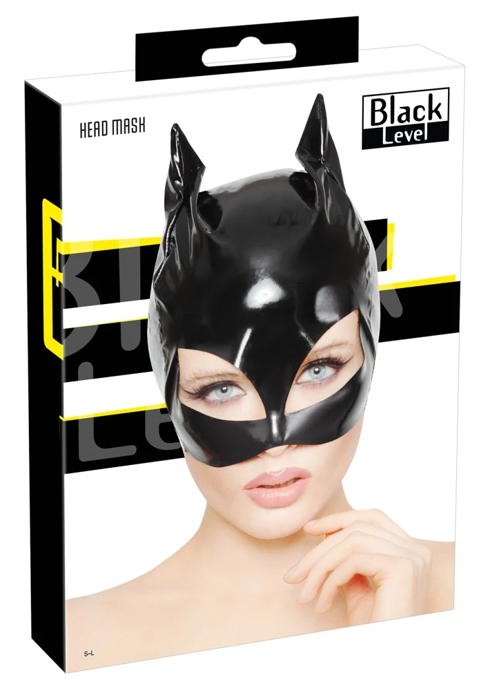 Lak kattenmasker half gezicht