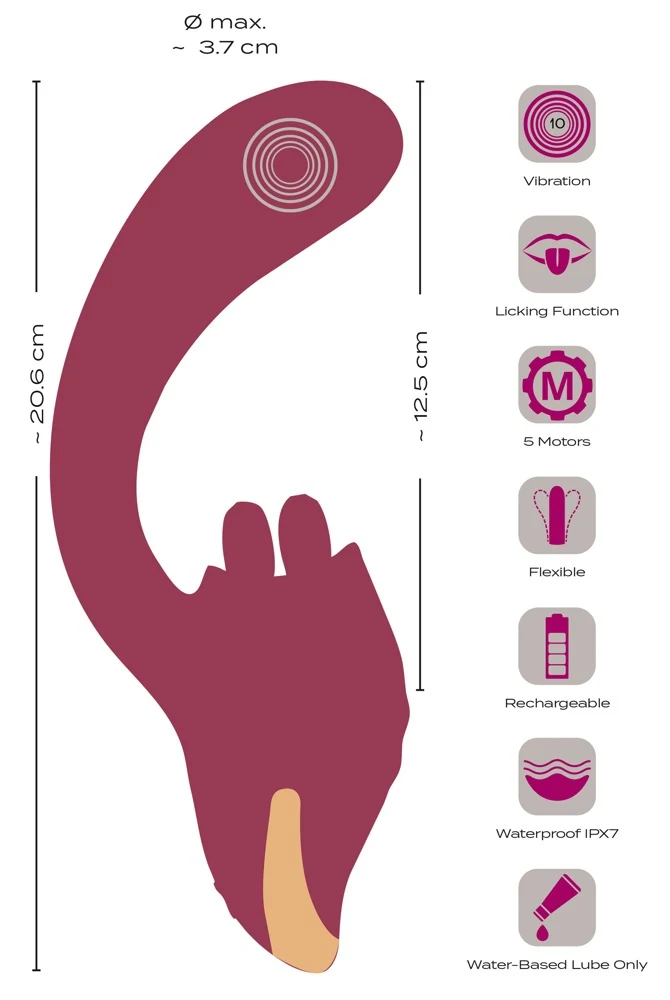 Javida 2 Function Vibrator met likfunctie