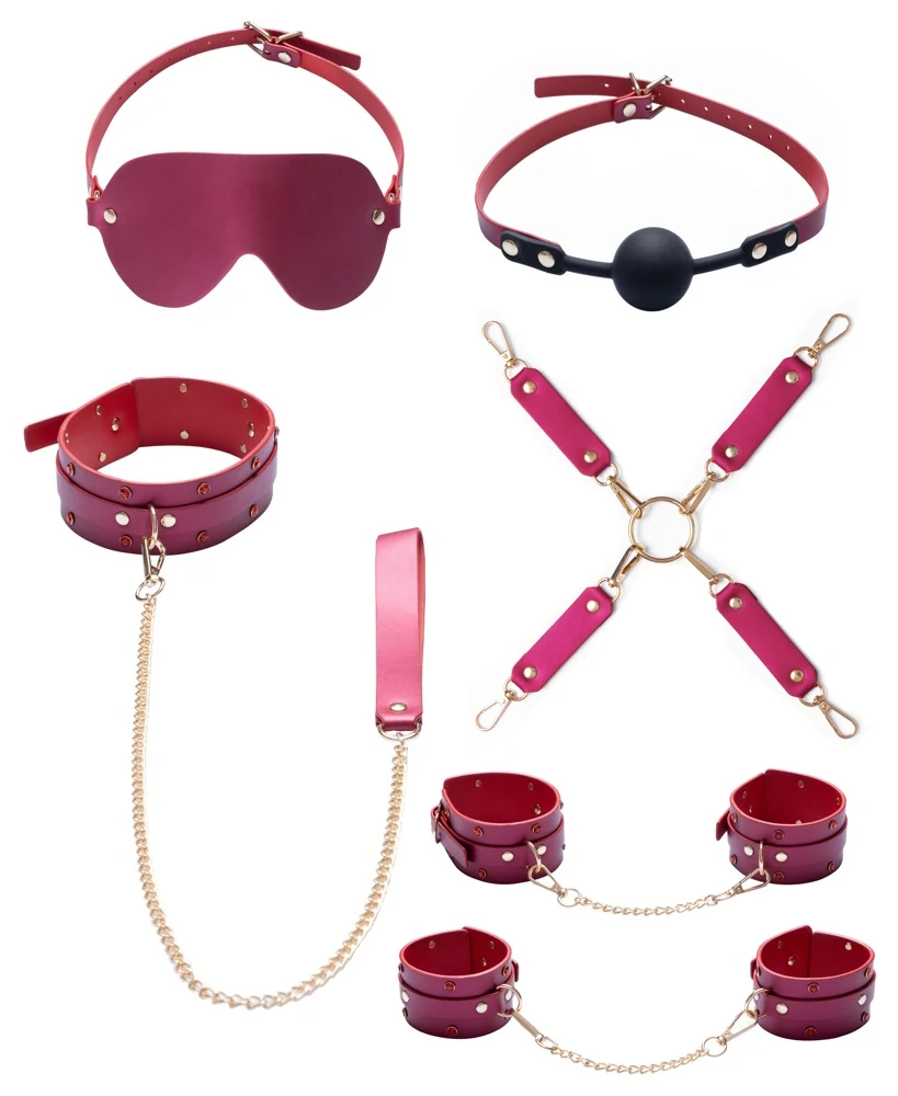 Bad Kitty 6-delige bondageset roze parelmoer-look