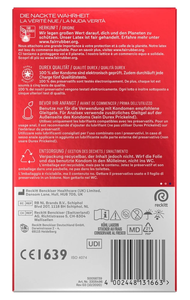 Durex condooms ultradunne tip 10 stuks 56 mm