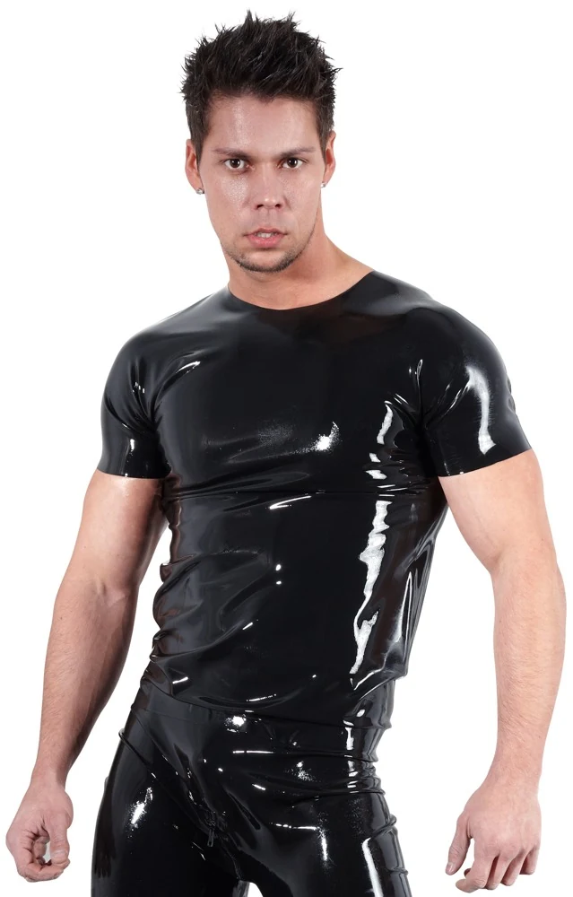Latex uniseks shirt zwart