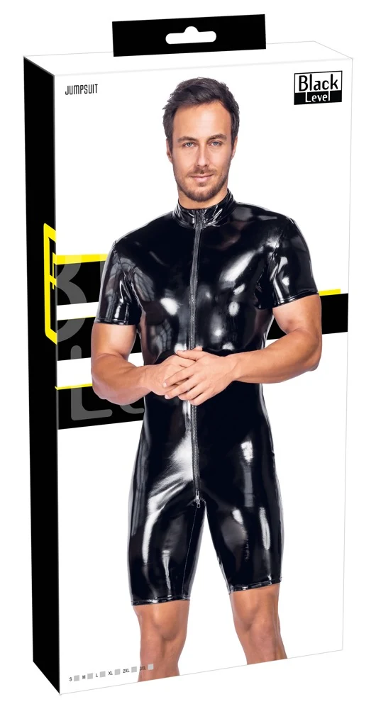 Black Level zwart vinyl jumpsuit