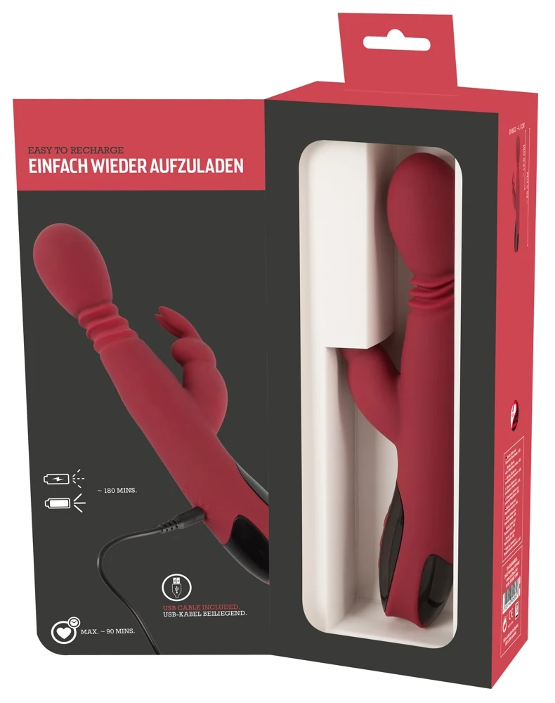 Verwarmbare rabbit vibrator rood