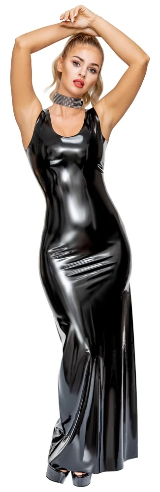 Latex avondjurk in maxilengte