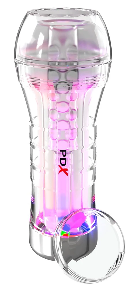 PDX Elite ViewTube XXL See-Thru EZ-Grip LED Stroker Clear