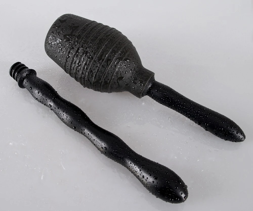 Zwarte intieme douche met 2 opzetstukken